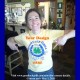 GLG employee Laura shows off the GLG t-shirt